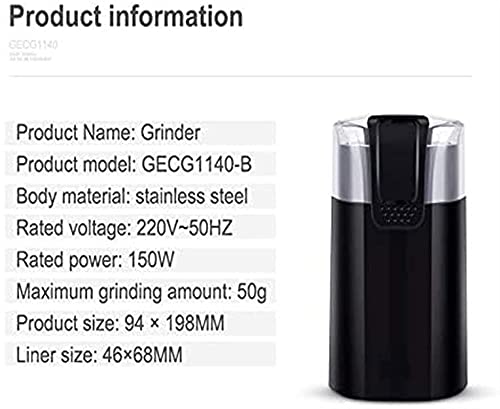 SXLCKJ Kaffeemühle, elektrische Kaffeebohnenmühle, Edelstahl-Gewürzmühle, Mühle mit geräuschlosem Motor (Zerkleinerer… – Bild 6