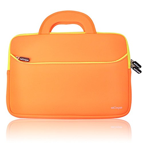 mCoque Qualité en néoprène Sacoche/Étui/Housse pour 11,6" ASUS X205TA/C200MA/C201PA Ordinateur Portable avec poignée et Poche Accessoire (Orange) Cover
