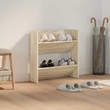 Ordellia szafka na buty na ścianie z drewna litego dąb sonoma 60x18x60 cm z 2 przekładkami, oszczędność miejsca, do korytarza, holu, wejścia, system organizacyjny organizer
