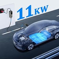 VDLPOWEREU Mobile Wallbox 11kW, 5m Typ 2 EV Ladegerät 11KW, 6A/8A/10/13A/16A EV Ladekabel Ladestation mit Dreiphasig CEE Stecker, Einstellung Startzeit für Allen Elektrofahrzeugen IEC 62196-2 Stecker – Ansicht 3