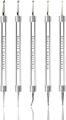 Beaute Galleria 5 Piece (10sizes) 2-Way Dotting Pens Nail Art Design Marbleizing Dotting Swirling Manicure Tools Mandala Art Painting Stylus