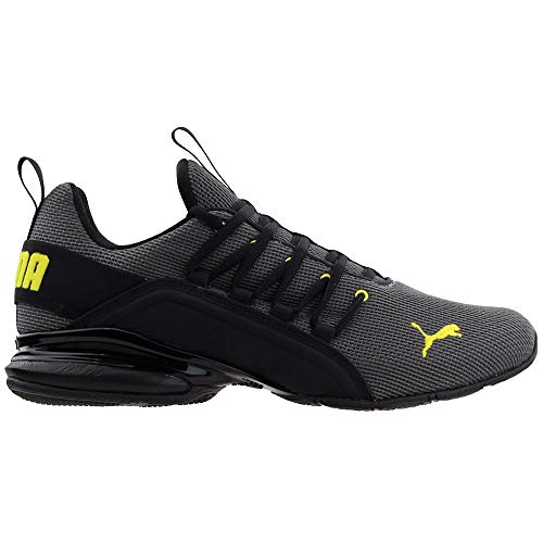 Image of PUMA Men's Axelion Ultra All-Sport Athletic Shoe, Charcoal Grey Bright Yellow, 11 AU
