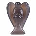 Carved Gray Agate Gemstone Peace Angel Pocket Guardian AngelHealing Statue 1.5 inch