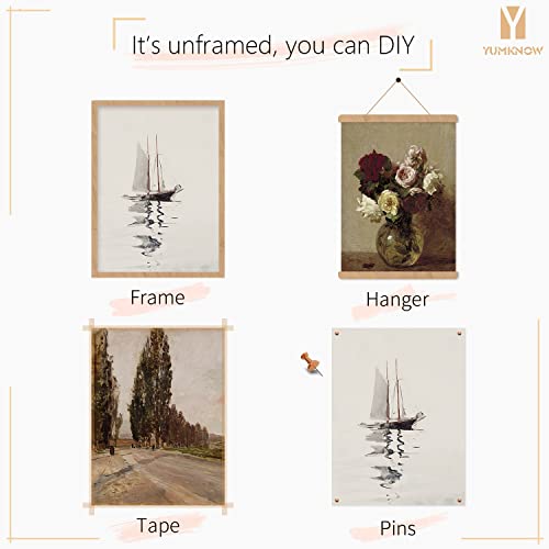 Vintage Boho Wall Art & Decor - Neutral Wall Print For Farmhouse Bathroom Kitchen Bedroom - Nature Flower Sketch Posters Picture For Room Decor, French Country, Cottagecore Aesthetic, Botanical Sketch #TOP6