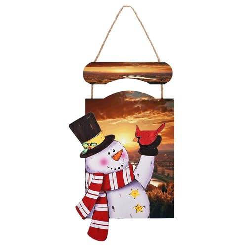 Décoration murale de Noël en bois bonhomme de neige souvenirs de fêtes magiques