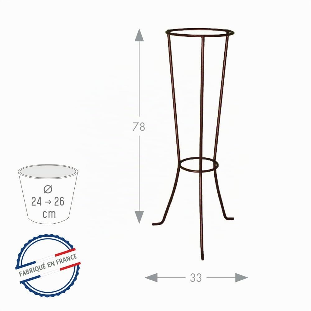 Louis Moulin Colonne ht 78 pour Pot 24-26 cm - Fer Vieilli - Made in France