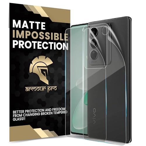 Image of ArmourPro Front and Back Matte Screen Protector for Vivo V27 Pro, Ultra Thin TPU Membrane Guard, Anti-Glare, Bubble-Free, Fingerprint Friendly, Edge to Edge Coverage | Matte