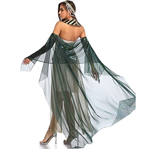 Image of Ulalaza Women's Cosplay Costume Cleopatra Greek Goddess Ancient Roman Warrior Uniform Outfit for Halloween Party