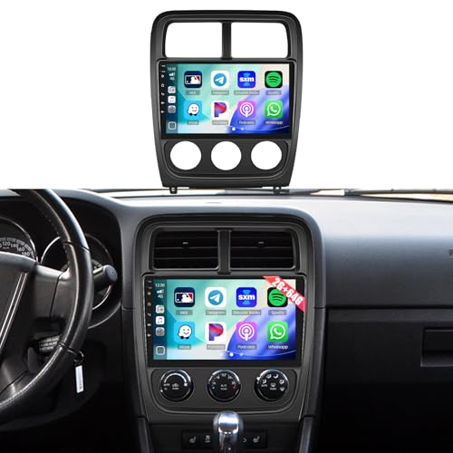 [DSP & EQ] 2+64G Car Radio for Dodge Caliber 2010 2011 2012, 9 inch Touch Screen for Caliber Car Stereo Wireless Carplay Android Auto 5GHz WiFi GPS Navigation Bluetooth Mirror Link Backup Camera