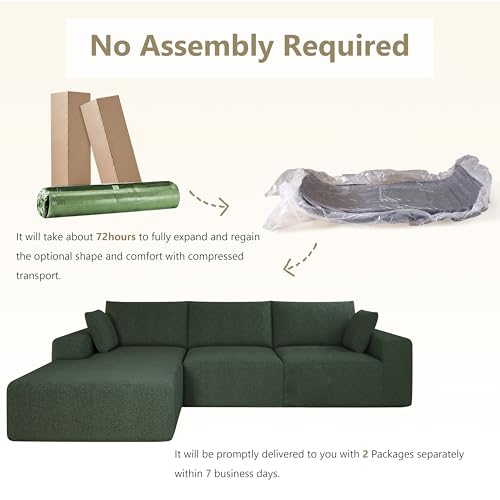 Image of Bean Bag Chairs for Adults Floor Gaming Bean Bag Chair Memory Foam BeanBag Chair Bean Bag Sofa (Green, 108 inch+Left Chaise)
