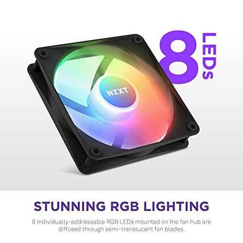 Image of NZXT F120 RGB Core 120mm Hub-mounted RGB Triple Pack Case Fan - Black - RF-C12TF-B1