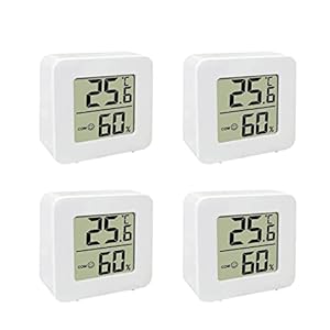 Set van 4 digitale thermometers voor binnenruimtes, lcd-hygrometer en thermometer, zeer nauwkeurige sensor, vochtmeter, temperatuurmonitor, kamerthermometer