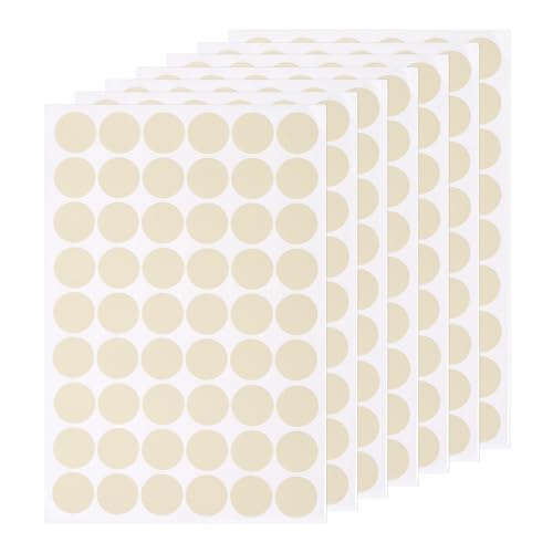 uxcell 7 Sheets/378PCS Self Adhesive Screw Hole Stickers, 2.1cm/0.83" PVC Screw Hole Covers Hole Stickers for Furniture Wood Cabinet Wall, Creamy White by uxcell - Used condition - US$7.92