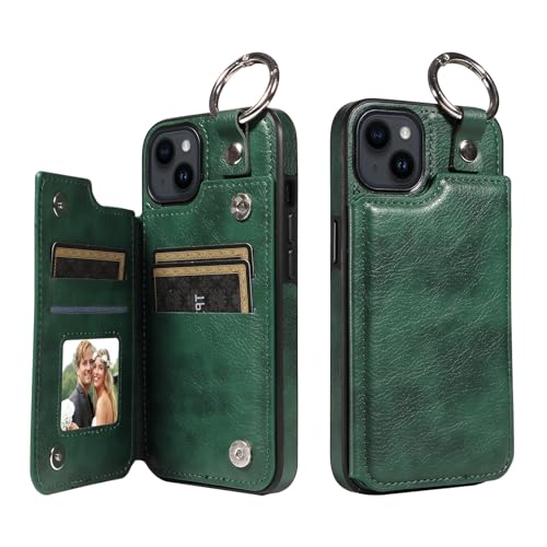 Étui en cuir PU de qualité pour iPhone 14 avec finitions double fermoir aimanté