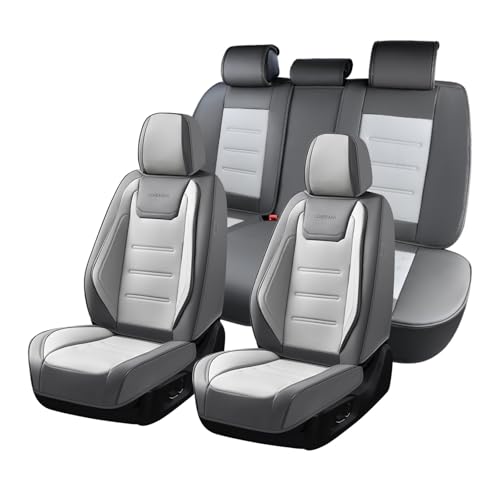 Image of Coverado Car Seat Covers Full Set, Seat Covers for Cars, Front Seat Covers and Back Seat Cover Waterproof Leather Automotive Seat Cover, Universal Car Interior Protectors Cushion for Most Cars