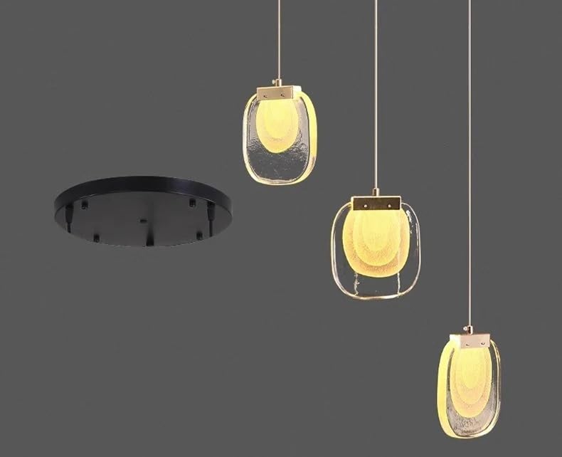 Suspension salle à manger scandinave : lustre plafonnier 3 têtes blanc froid pour salon