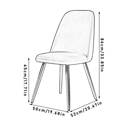 SJIALEN 1 Pcs Kitchen Chairs, Modern Flannel Black Legs Home Dining Room Chair Living Room Bedroom Apartment Lounge Chairs Kitchen Chair (Color : Light Gray)