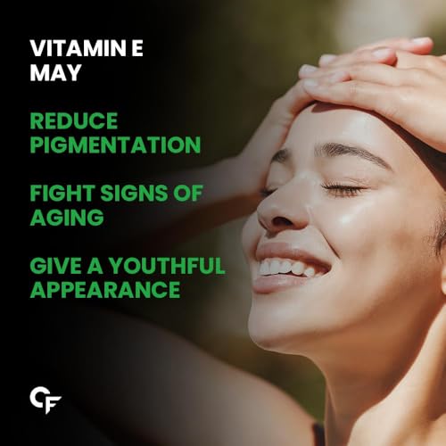 Image of Carbamide Forte 400mg Vitamin E Capsules for Face and Hair | 100% Natural Vitamin E Supplement with Vitamin E Oil | Paraben Free - 120 Capsules