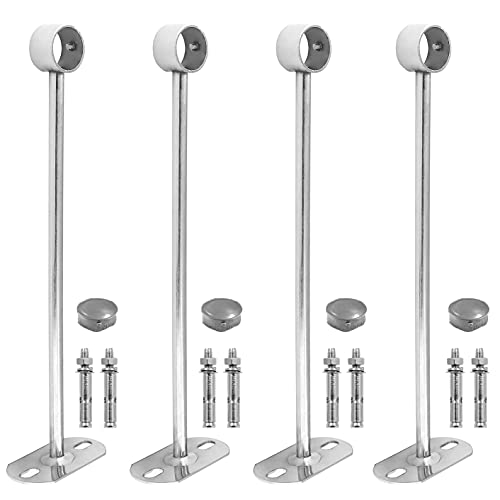 Jiozermi 4 Pcs 1 Inch Curtain Rod Bracket, 11.8" Height