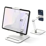 KUUVAN タブレット スタンド 卓上 iPad アーム アルミ製 4.7-17.3インチ対応 耐荷重1.5キロ 金属ジョイント スマホ俯瞰撮影 角度無段階 スマホ/タブレット/15.6型,17.3型モバイルモニタ対応 ホワイト