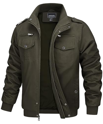 MAGCOMSEN Herren Übergangsjacke Winddichte Armee Jacke Outdoor Feldjacke Military Herrenjacke Leicht Winterjacke, Armeegrün L MAGCOMSEN Herren Übergangsjacke Winddichte Armee Jacke Outdoor Feldjacke Military Herrenjacke Leicht Winterjacke, Armeegrün L