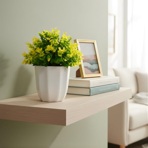 Image of fancymart Artificial Plant Hackleberry Yellow Bunch in Pot - 22 cm Height, Perfect for Tabletop Decoration | Ideal for Home & Office Decor