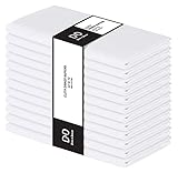 Dine n Decor Set of 12 Cloth Dinner Napkins 100% Cotton - Soft Durable Washable - Ideal for Farmhouse Party Weddings Christmas Easter - Perfect Everyday Use Table Linen Cloth Napkins White 17x17