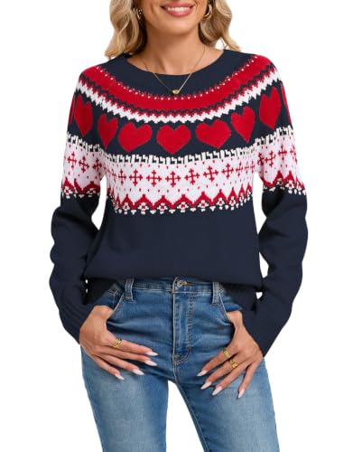 Image of Womens Halloween Knit Sweaters Long Sleeve Crew Neck Fair Isle Pullover