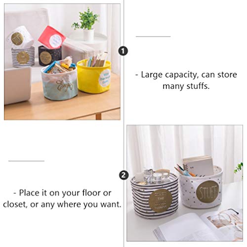 Cabilock 3 peças organizador de cesta de armazenamento de algodão dobrável para lavanderia redonda c