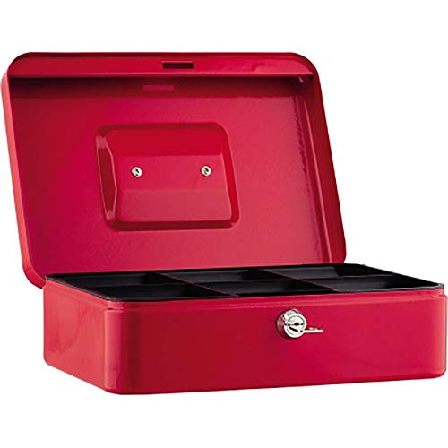 Preisvergleich Produktbild Geldkassette Stahl rot 200x160x90mm mit Schloß
