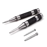 Tlimus 2 Pack Heavy Duty Automatic Center Punch with Hardened Steel – 6 Inch and 5 Inch Spring Loade