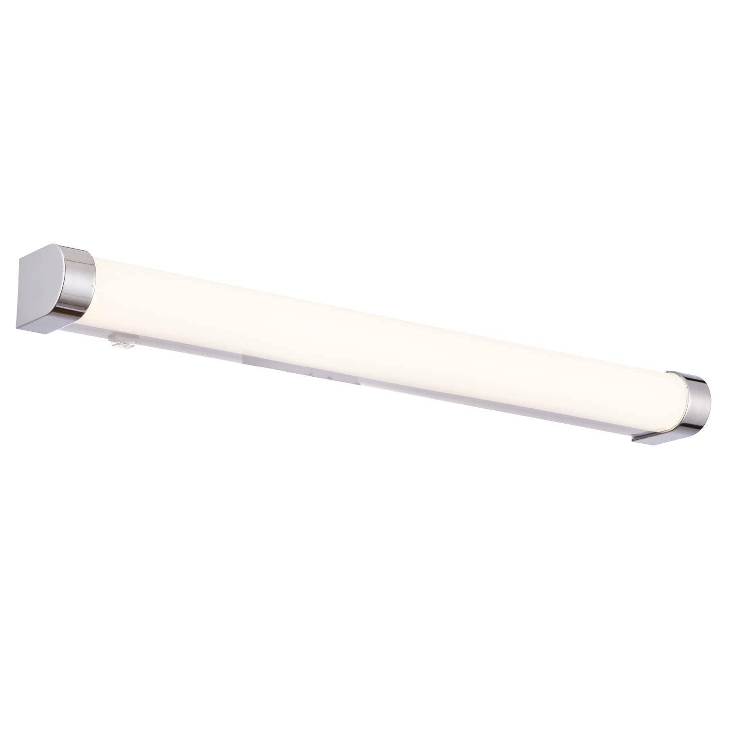 National Lighting Turia LED Mirror Light IP44 Cabinet Bathroom Shower Room Chrome Effect Waterproof Vanity Designer Wall Mirror Light with Rocker Switch