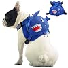 IDOMIK Dog Backpack Harness, No-Pull Dog Backpack with D-Ring for Small Medium Dogs, Cute Self Carrier Backpack for Dogs to Wear, Adjustable Dog Harness Backpack for Traveling Camping Hiking,Shark,XS