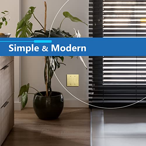 Image of LIDER Blank Metal Wall Plate, Stainless Steel Blank Outlet Cover, Corrosion Resistant, Mid-Size 2-Gang 4.88 inch x 4.92 inch, 201 Stainless Steel, LMWP-02M-HB, Hammered Brass