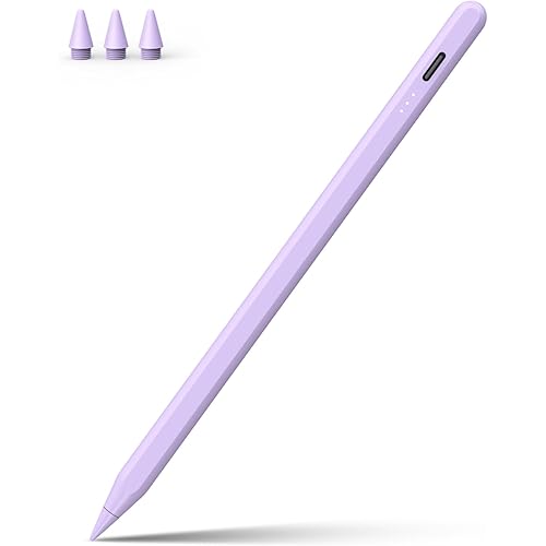 Stylus Pen for iPad, 13 mins Fast Charging Apple iPad Pencil with Palm Rejection, Compatible with 2018-2022 iPad Air 3/4/5, iPad Mini 5/6, iPad 6/7/8/9/10, iPad Pro 11", iPad Pro 12.9" (Purple)