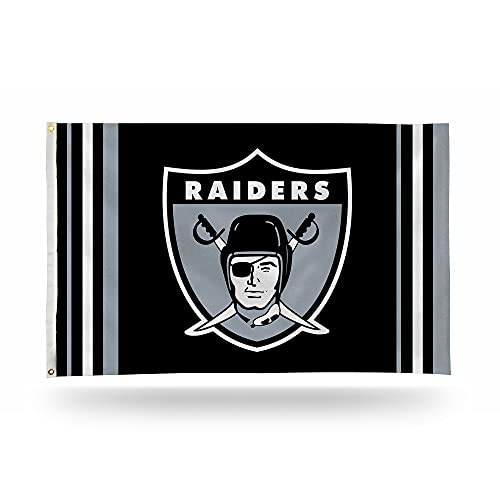 Rico Industries NFL Football Las Vegas Raiders Retro 3' x 5' Banner Flag Single Sided - Indoor or Outdoor - Home Décor