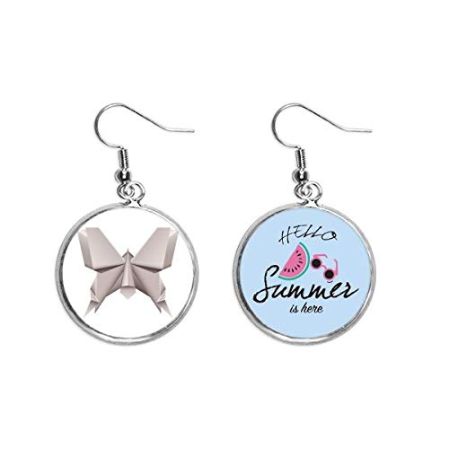 Pendientes de sandía origami para looks de verano y estilismos playeros con toque geométrico
