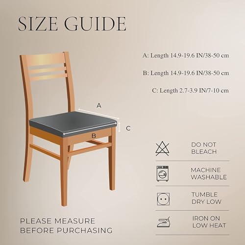 Image of SearchI Dining Chair Seat Covers Set of 4, Stretch Removable Chair Covers for Dining Chairs, Kitchen Chair Covers Protector(Geometric Stripe)