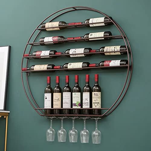Casier à vin suspendu en métal cuivre de 80 cm avec support gobelet