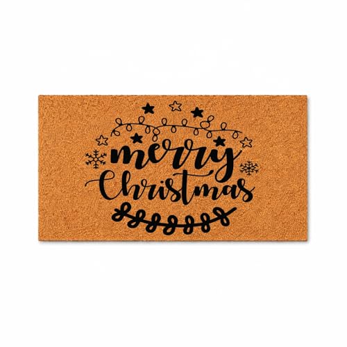 WoodByStu Christmas Doormat: Merry Christmas Welcome Mat, Festive Decor with