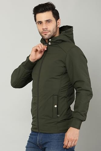 Image of Men's Hooded Fleece Jacket, Zip-Up Front, Lightweight, Water Resistant