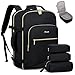 LOVEVOOK Travel Backpack for Women & Men 40L,Airline Approved Carry On Backpack Travel Essentials,TSA Carry on Luggage,Waterproof Personal Item Travel Bag,Suitcase with 3 Packing Cubes,Black-Black