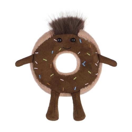 Apricot Lamb Schokoladen Donut Essen Plüschtiere für Kinder, weiche niedliche Kuscheltier für Baby Mädchen und Jungen, Flauschige Donut Essen Rosa 12 cm