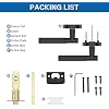 Amerdeco 4 Pack Matte Black Door Handles Interior,Knurled Privacy Door Handles with Lock,Heavy Duty Black Door Lever for Bedroom or Bathroom,Reversible Keyless for Left Right Handed Doors AM0033