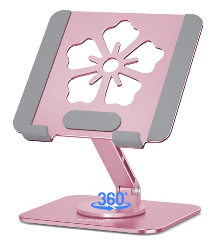 Axbima Soporte giratorio para tableta, accesorios de escritorio de oficina de aluminio para mujeres, madres, regalos de iPad, soporte portátil para monitor para iPad, compatible con iPad Pro, Air