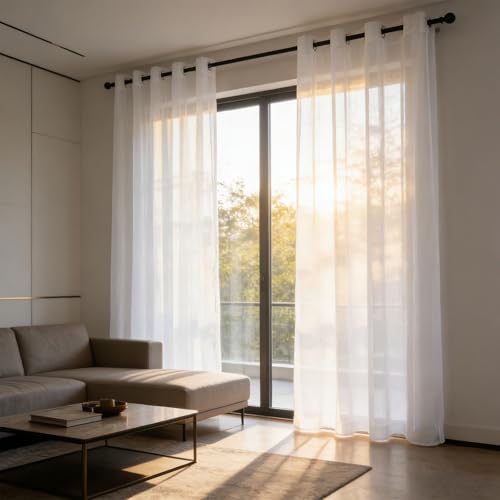 Cortinas salón GUOJUN translúcidas: solucione la falta de luz en dormitorios y balcones 2