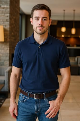 Bisonzo Mens Premium Full Grain Thick Leather Belt for Everyday Use3