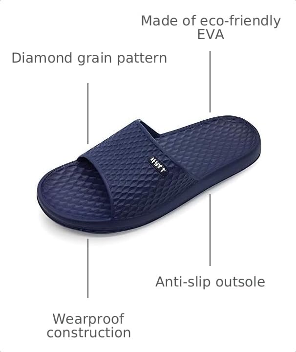 Image of Hasina Shower Sandals Men Bathroom Slippers Non-Slip Indoor Home House Beach Shoes