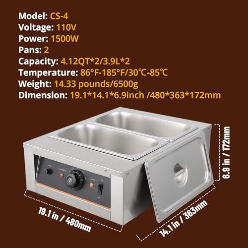image for Takywep Chocolate Tempering Machine - 3.3L*2 Tanks, 18 Lbs Capacity, T