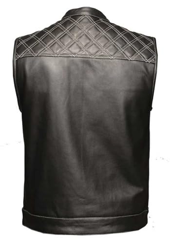 Leather Diamond Stitch Club Vest by Unik2